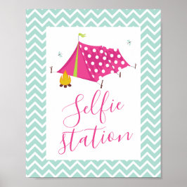 Glam Camp Spa Makover Selfie Station Poster