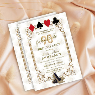 Glam Casino Art Deco 90 och Fabulous Birthday Inbjudningar