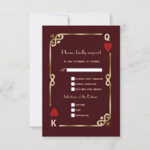 Glam Casino Gold Deep Burgundy Art Deco Wedding
