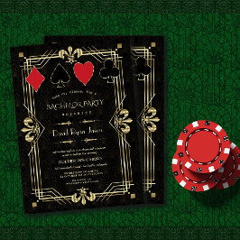 Glam Casino Royale Underbar Gatsby Bachelor Party Inbjudningar