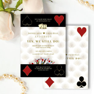 Glam Casino Royale Vegas Poker Vows Renewal Inbjudningar