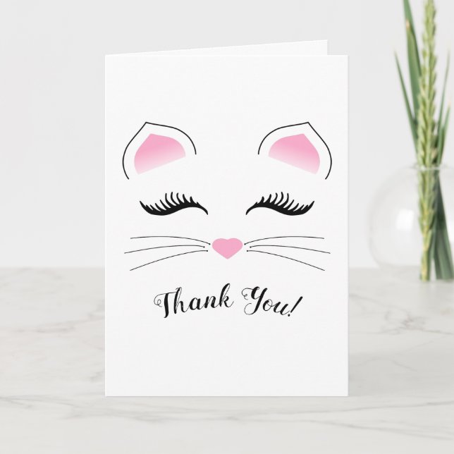 Glam Cat Ansikte Kort (Framsida)