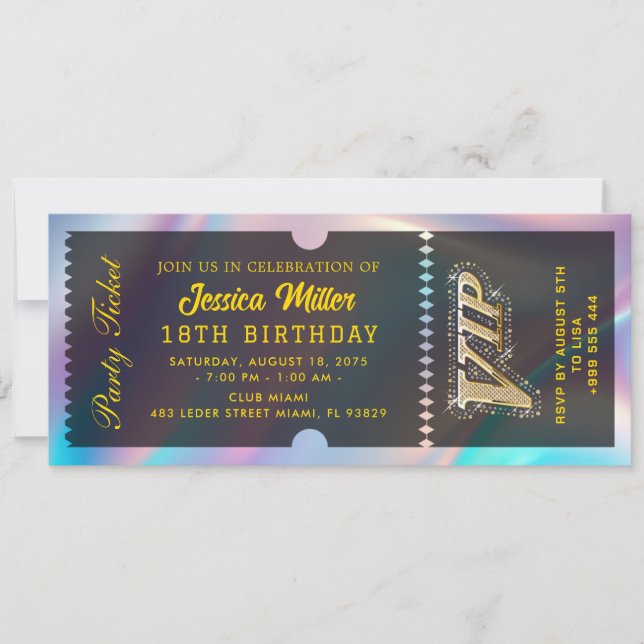 Glam Celebration Event Pass Inbjudningar (Framsida)