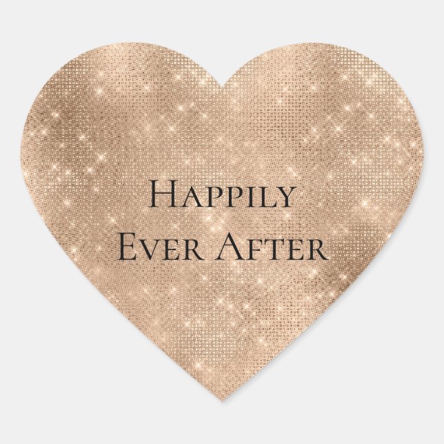 Glam Champagne Glans Hjärtformat Klistermärke (Framsida)