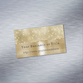 Glam Champagne Guld Glitzy Diamonds Magnetiska Visitkort