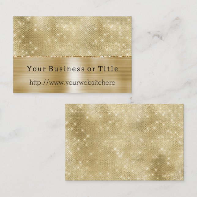 Glam Champagne Guld Glitzy Diamonds Visitkort (Fram/baksida)