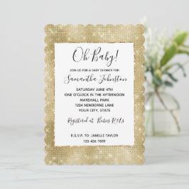 Glam Champagne Guld Glitzy Gnistra Inbjudningar