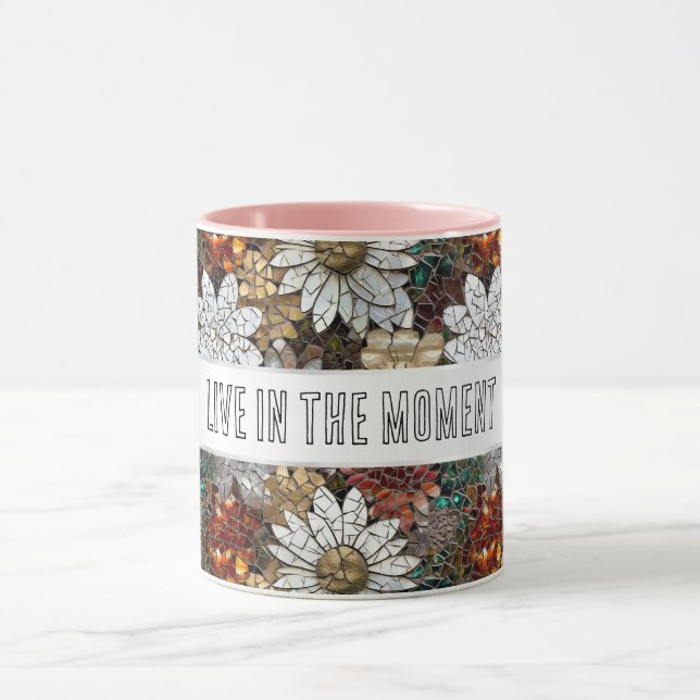 Glam Champagne Guld Red White Flowers Mugg (Center)