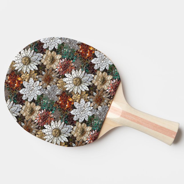 Glam Champagne Guld Red White Flowers Pingisracket (Sidan)