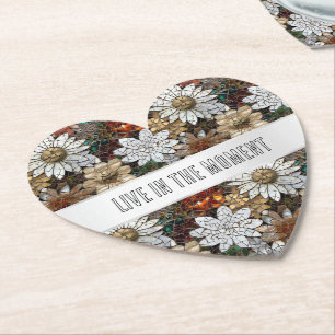 Glam Champagne Guld Red White Flowers Underlägg Papper