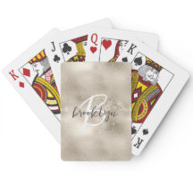 Glam Champagne Guld Trendig Script Monogram