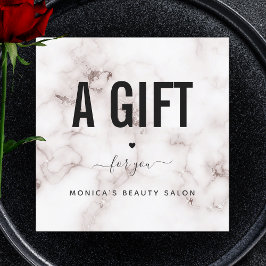 Glam Champagne Marble Elegant Beauty Salon Logotyp