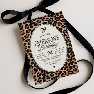 Glam Cheetah Print Birthday Party Inbjudningar