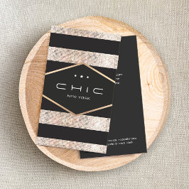 Glam Chic Black och Silver Sequins Visitkort