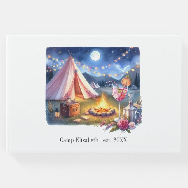 Glam Chic Camp Bride Bachelorette Helg Gästböcker (Framsida)
