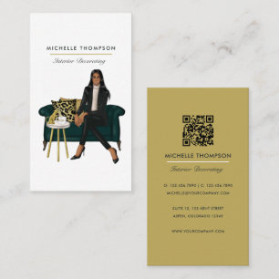 Glam Chic Coffee Chef QR Code Affärskort Visitkort