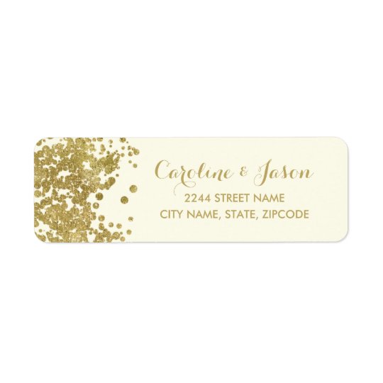 Glam chic Fauxguld för returetiketter | Returadress Etikett