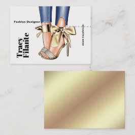 Glam Chic Guld Mode Visitenkort Visitkort