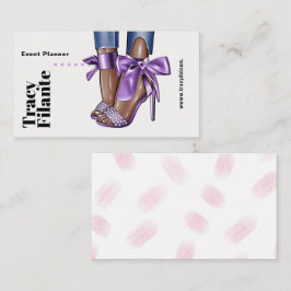 Glam Chic Lila Mode Affärsbusinesskort Visitkort
