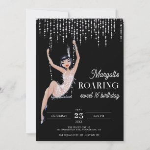 Glam Chic Raring 20-talets Vintage Söt 16-årsjubil Inbjudningar