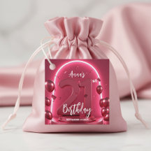 Glam Chic Vibrant Neon Rosa 21-årsfest