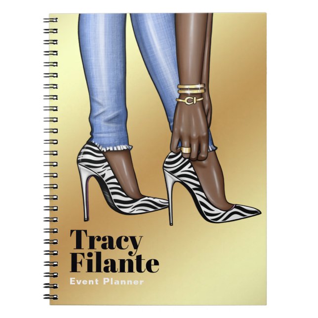 Glam Chic Zebramode Anteckningsbok (Framsidan)