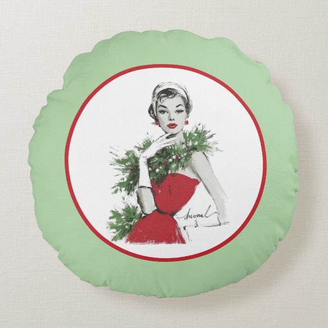 Glam Christmas Pillow Rund Kudde (Framsidan)