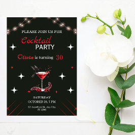 Glam cocktail födelsedagsinbjudan inbjudningar