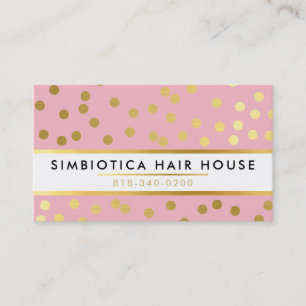 GLAM CONFETTI:s moderna rosa vid bleken mönster gu Visitkort