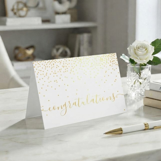 Glam Confetti Script Grattis Folierat Kort (Skapare uppladdad)