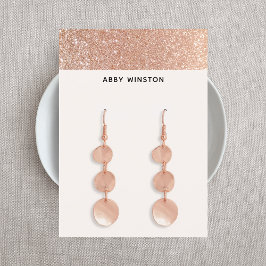 Glam Copper Glitter Earring Visning Visitkort