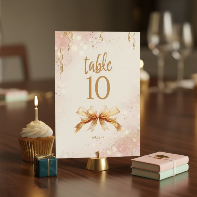 Glam Coquette Bow Sweet 16 Rödfärgad Bord Nr. ID12 Inbjudningar (Skapare uppladdad)