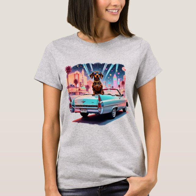 Glam Dachshund Kollektion T Shirt (Framsida)