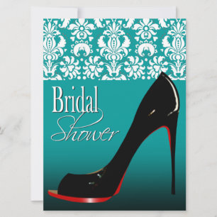 Glam Damask Stiletto Möhippa Inbjudningar