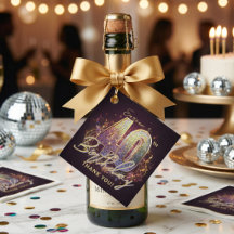 Glam Disco Boll Fests 40-års Födelsedag Tack