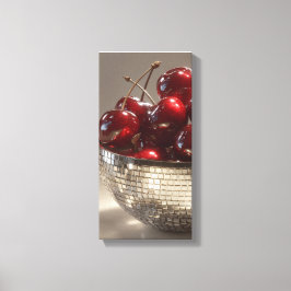 Glam Disco Bowl Cherries Still Life Pop Art Canvastryck