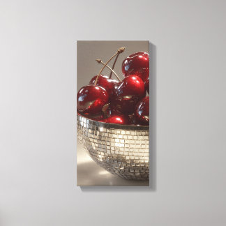 Glam Disco Bowl Cherries Still Life Pop Art Canvastryck
