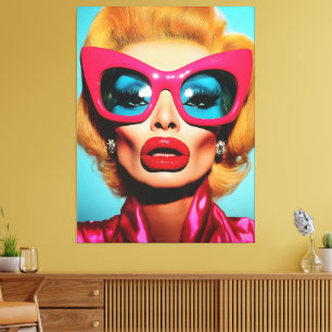 Glam Diva i Retro Shades Canvastryck