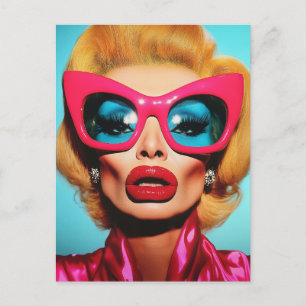 Glam Diva i Retro Shades Helg Vykort