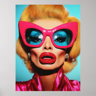 Glam Diva i Retro Shades Poster
