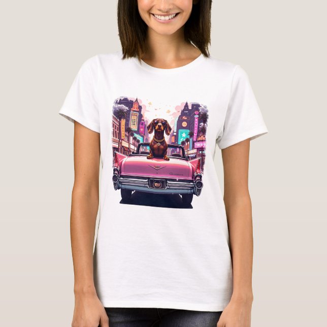 Glam Dog in Vegas Drive T Shirt (Framsida)
