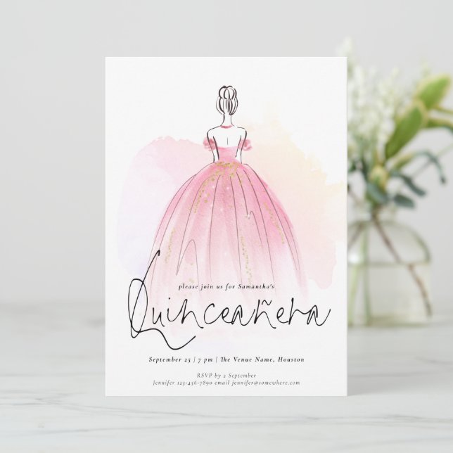 Glam Dress Elegant Quinceanera Inbjudningar (Stående Fram)