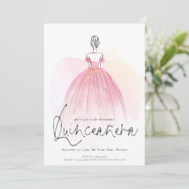 Glam Dress Elegant Quinceanera Inbjudningar