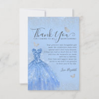 Glam Dusty Blue Silver Glitter Dress Quinceanera