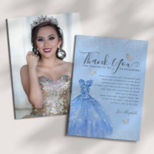 Glam Dusty Blue Silver Glitter Quinceanera Photo