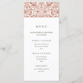 Glam Elegant Faux Ro Guld Glitter Damask Menu Meny