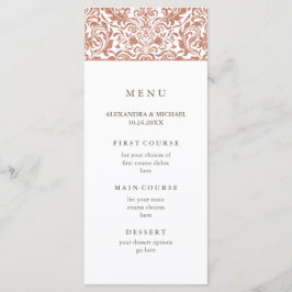 Glam Elegant Faux Ro Guld Glitter Damask Menu Meny