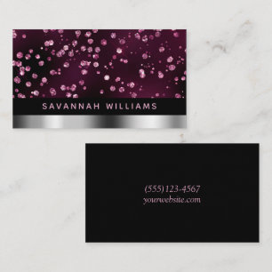 Glam Elegant Glitter Jewels Monogram Professionell Visitkort