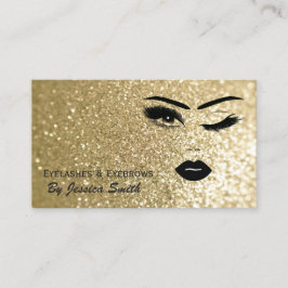Glam elegant guld glitter flicka ansikte visitkort