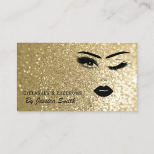Glam elegant guld glitter flicka ansikte visitkort